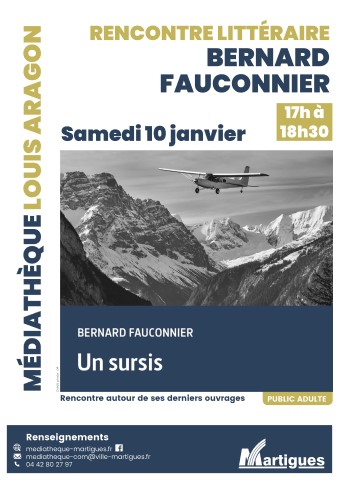 Affiche de la rencontre litt&eacute;raire avec Bernard Fauconnier.