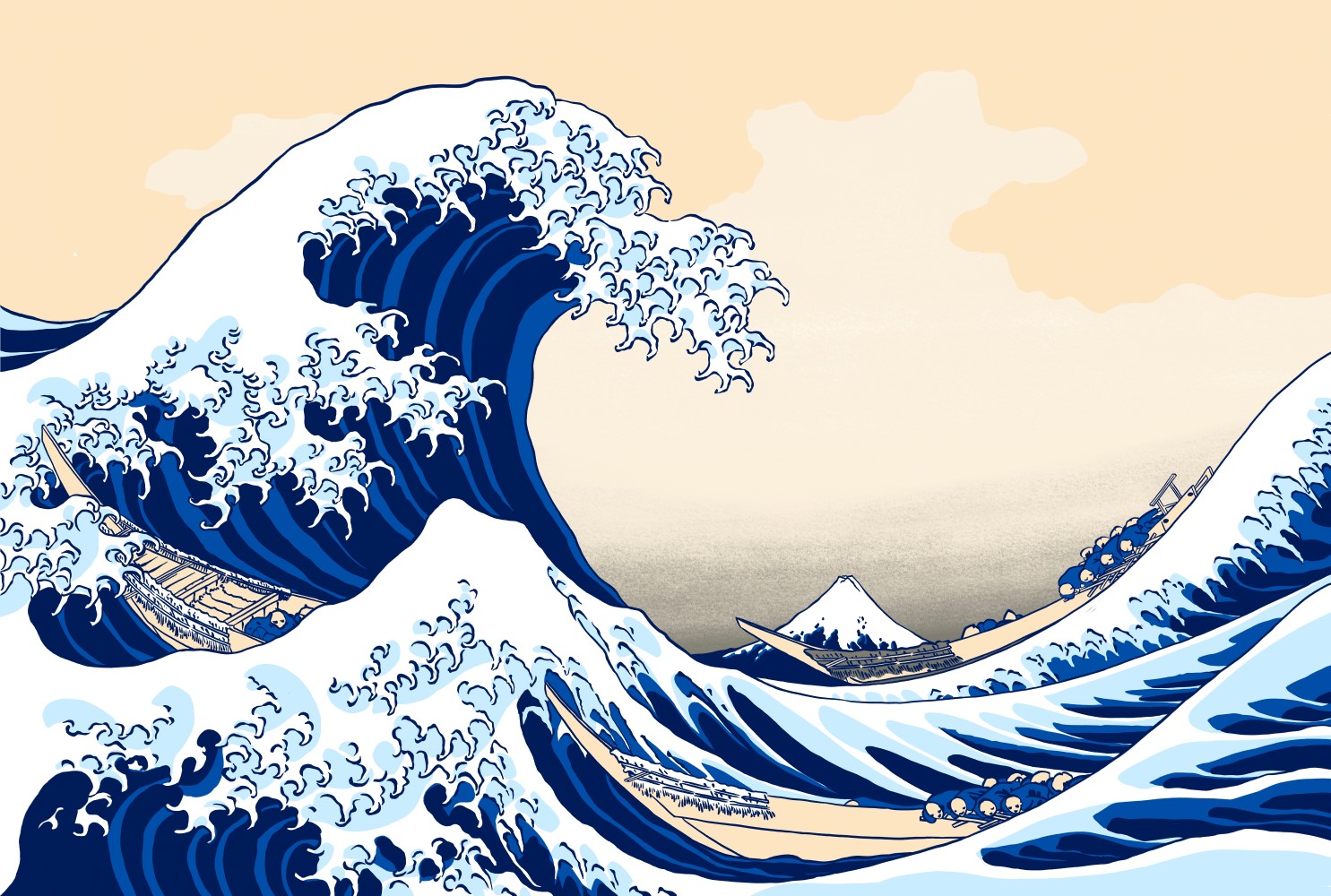 la grande vague d'Hokusaï