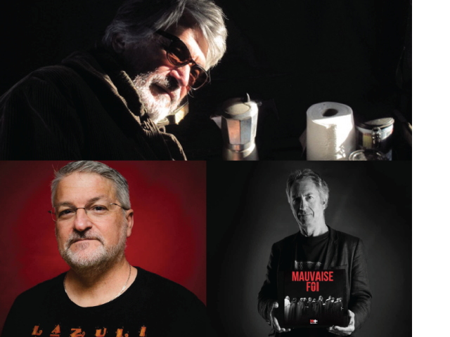 photos de 3 auteurs de polar dans une ambiance polar