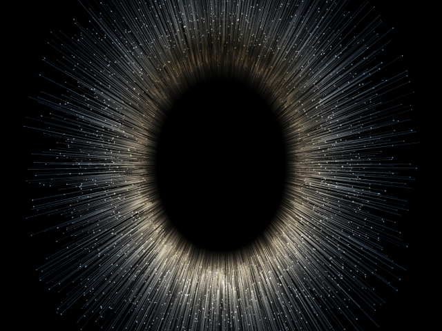 trou noir dans l'espace avec des rayons autour