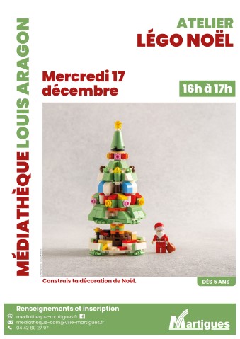 Affiche de l'évènement représentant un arbre de Noël en légo.