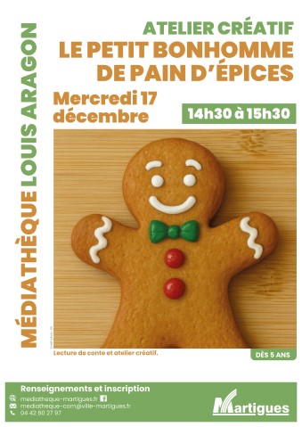 Affiche de l'évènement création d'un bonhomme de pain d'épice.