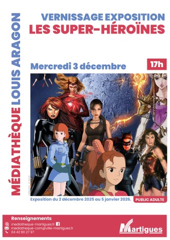 Affiche de l'événement représentant divers héroïnes de la pop culture