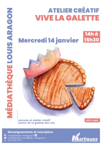 Affiche de l'&eacute;v&eacute;nement repr&eacute;sentant une galette des Rois avec sa couronne.