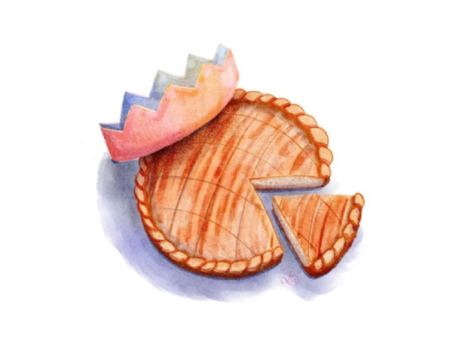Image repr&eacute;sentant une galette des Rois avec sa couronne.