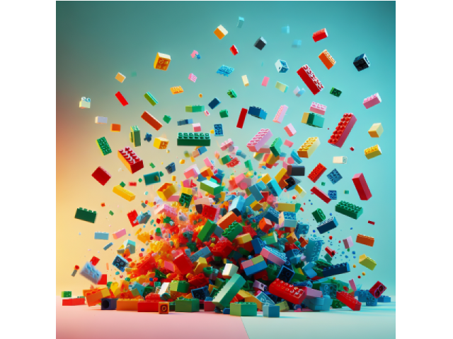 Image montrant des LEGO de diverses couleurs 