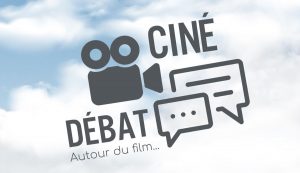 illustration de l'animation "Ciné-débat" avec un logo de projecteur et des phylactères