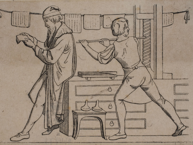Gutenberg dans son atelier.