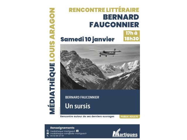Affiche de la rencontre litt&eacute;raire avec Bernard Fauconnier.